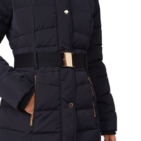Vicky Velvet Trim Short Puffer Coat
