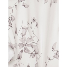 Phase Eight Victoriana Printed Jumpsuit in cream, close-up of delicate grey floral print on lightweight fabric