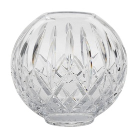 Waterford Lismore 6inc Rose Bowl in clear crystal with signature diamond and wedge cut pattern, spherical form