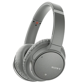 Sony Noise-Cancelling Over-Ear Wireless Bluetooth Headphones in grey, featuring padded ear cups and adjustable headband