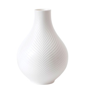 White Folia Bulb Vase 23cm