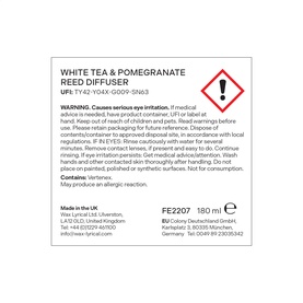 White Tea & Pomegranate 180ml Reed Diffuser