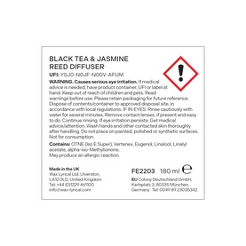 Black Tea & Jasmine 180ml Reed Diffuser