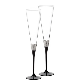With Love Noir Toasting Flute Set of Two