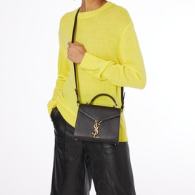 Cassandra Monogram Embossed Leather Mini Bag