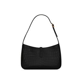 Le 5 &Agrave; 7 Croc-Embossed Shiny Leather Hobo Bag
