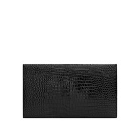 Uptown Croc-Embossed Shiny Leather Pouch