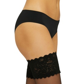 Satin Touch Stay Ups Black