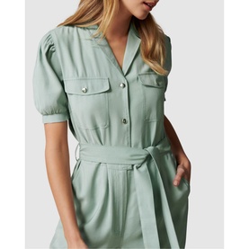Zara Puff-Sleeve Utility Jumpsuit