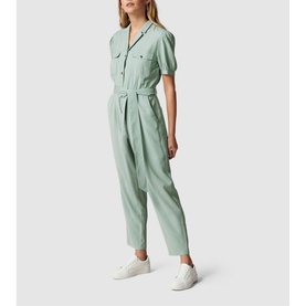 Zara Puff-Sleeve Utility Jumpsuit