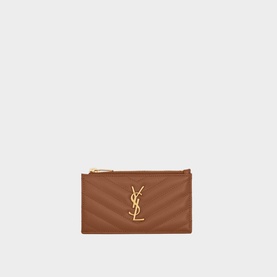 Monogram Fragments Embossed Leather Zip Card Case