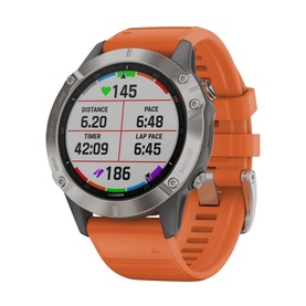 Fenix 6 Grey with Orange Band
