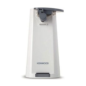 Kenwood Can Opener & Knife Sharpener in white and grey, freestanding electric design with integrated cutting mechanism