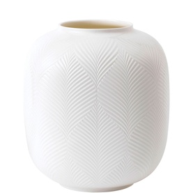 White Folia Round Vase 21cm