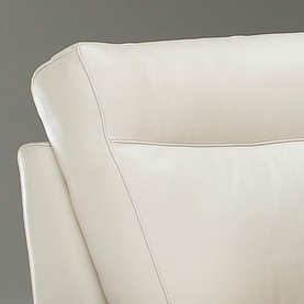 B757 Brivido Leather LHF 2.5-Seater With Power Recliner, RHF Terminal And Half Moon Ottoman White