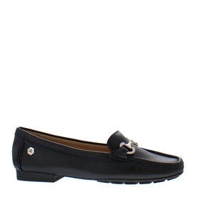 Carl Scarpa Beila Snaffel Loafers in blue leather with silver snaffle bar detail, leather-lined slip-on, flat sole