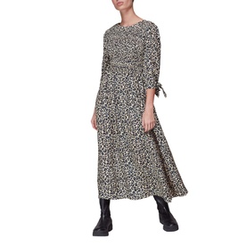 Cheetah Print Shirred Dress