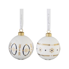 Christmas Baubles Renaissance Gold 2021 Set Of 2