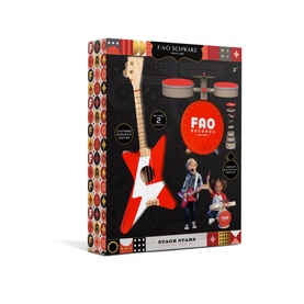 Wooden Guitar & Drum Set