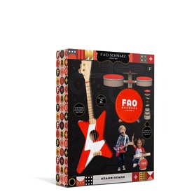 Wooden Guitar & Drum Set