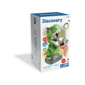 FAO Schwarz Discovery Hungry T-Rex interactive game, green dinosaur figure in box, ages 6+