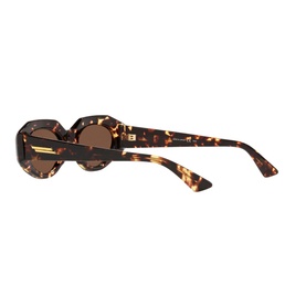 Bottega Veneta 6J000246 Round Sunglasses in brown tortoiseshell acetate with gold-tone hardware and brown tinted lenses