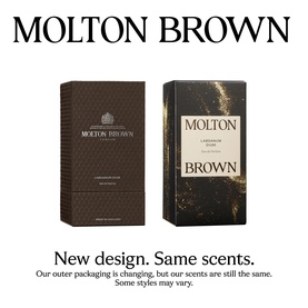 Molton Brown Labdanum Dusk Eau de Parfum 100ml shown in old and new packaging designs side by side