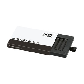 Montblanc Fountain Pen Refill Mystery Black Ink Cartridges, open box showing eight black ink cartridges