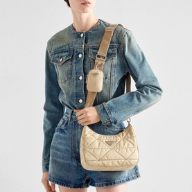 Re-Nylon Padded Hobo Crossbody Bag