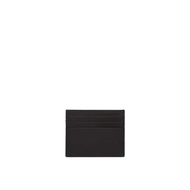 Prada Accessories Saffiano Leather Card Holder in black with multiple card slots and enamelled metal triangle logo