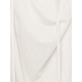 Phase Eight Viviana Tie Neck Jersey Blouse in cream, showing draped tie neck detail on relaxed fit silhouette