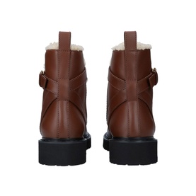 Signature Shearling Logo Combat Boots