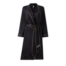 Logo Embroidered Silk Robe