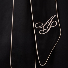 Logo Embroidered Silk Robe