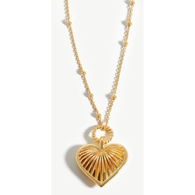 Ridge 18kt Gold Plated Heart Necklace