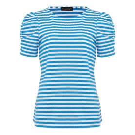 Kaiya Textured Puff Sleeve Stripe Top