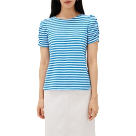 Kaiya Textured Puff Sleeve Stripe Top