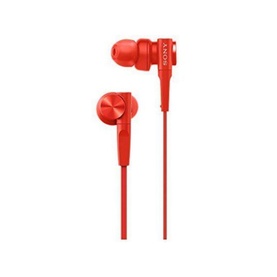 Sony MDRXB55 Extra Deep Bass in-ear headphones in red with wired cable and silicone ear tips