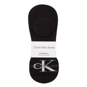 Calvin Klein Socks High Cut Liner Footie Socks in White with signature logo and ribbed trim, one size