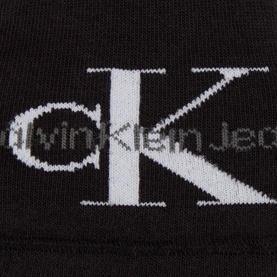 Calvin Klein Socks High Cut Liner Footie Socks in white with bold CK monogram logo knit detail and ribbed trim