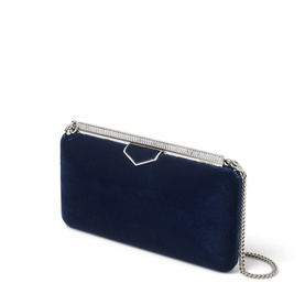 Ellipse Velvet With Crystal Frame Clutch Bag