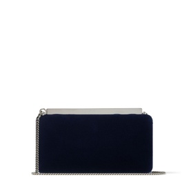 Ellipse Velvet With Crystal Frame Clutch Bag