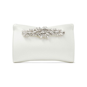 Venus Crystal Embellished Satin Clutch