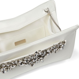 Venus Crystal Embellished Satin Clutch