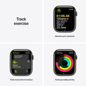 Watch Series 7 GPS 45mm Green Aluminium Case With Clover Sport Band