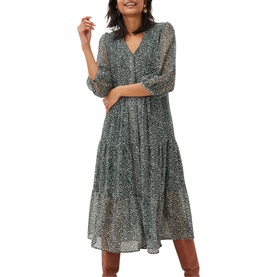 Penele Ditsy Print Chiffon Midi Dress