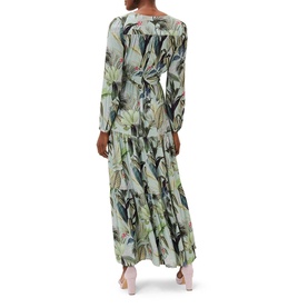 Maya Palm Print Tiered Maxi Dress