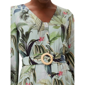 Maya Palm Print Tiered Maxi Dress