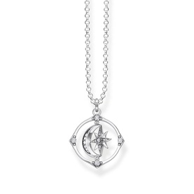 Star & Moon Silver Necklace