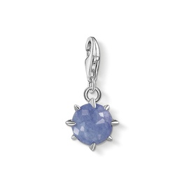 Thomas Sabo Charm Pendant Birth Stone December in blue zirconia with silver prong setting and lobster clasp